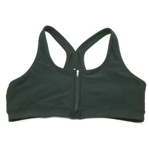 IDEALOGY Zip-Up High-Impact Black Sports Bra